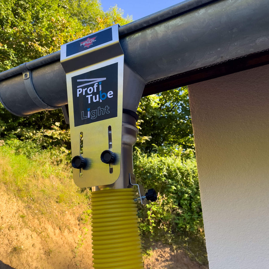 ProfiTube Light Adapter am Einlaufstutzen im Neubau montiert
